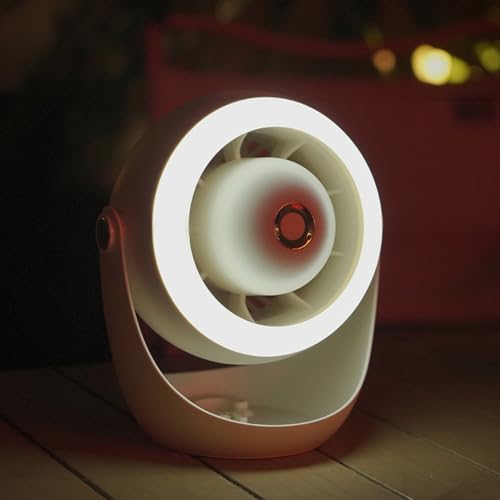 Ventilateur de bureau USB rechargeable et suspendu avec éclairage LED nomade