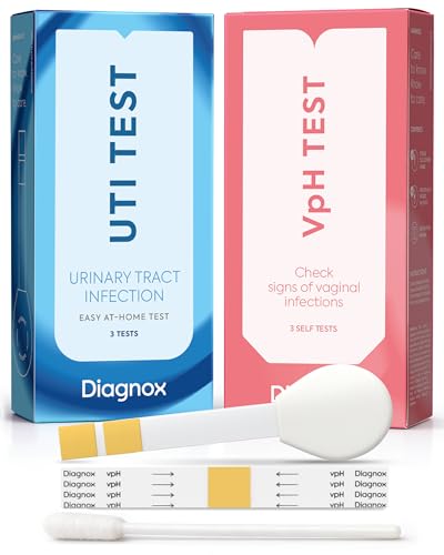 Diagnox UTI & Vaginal pH Test Bundle for Women Clinical Grade Accuracy 3 UTI Test Strips & 3 Vaginal pH Test Strips Yeast Infection Test Kit