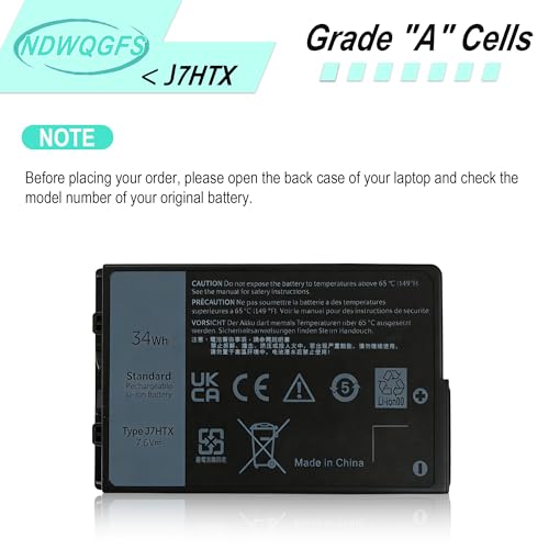 Image of J7HTX 7XNTR Battery Replacement for Dell Latitude 7202 7212 7220 Rugged Extreme Tablet T03H T03H002 T03H003 Series 02JT7D 2JT7D J82G5 451-BBOR 451-BCCO 451-BCDH FH8RW 0FH8RW DRPTJ VW5Y4