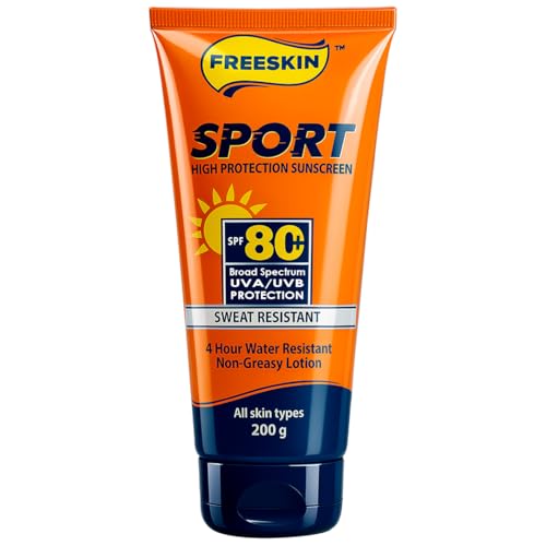 Image of Freeskin Sport High Protection Sunscreen SPF 80+ | Broad Spectrum UVA /UVB Protection | Sweat Resistant | Suitable for All Skin Types | 200g