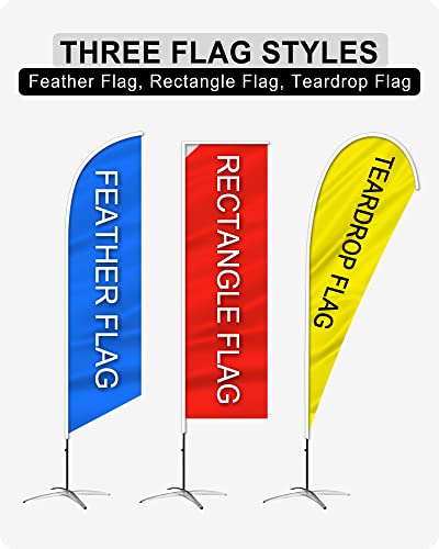 Custom Advertising Feather Banner Flags For Business Outside, Banners And Signs Customize (Flag Only) Outdoor Double/One Sided Personalized Your Own Logo/Text On Open Flag Sign (50×200Cm/1.6×6.6Ft) #TOP2