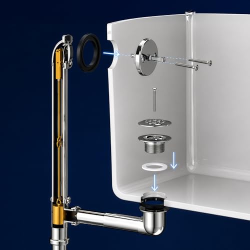 SUPPLYGIANT Bathtub Trip Lever Kit with Linkage and Face Plate, Universal Fit, Polisted Chrome Finish by SUPPLYGIANT - Used condition - Image 5