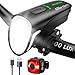 Gardien LED Fahrradlicht Set, 100 LUX USB Fahrradbeleuchtung Set mit 4 Licht-Modi Aufladbar Fahrradlampe, Fahrradlicht Set Fahrradlampe vorne Rücklicht Set Fahrrad Licht IPX5 Wasserdicht