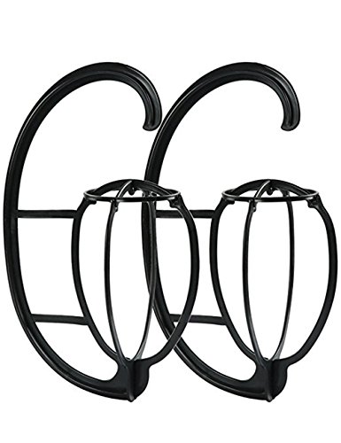 2 Pack Hanging Wig Stand, Portable Wig Drying Stand, Wig Head Stand for Women Long Wig or Short Wig, Collapsible Durable Wig Hanging Stand, Professional Wig Display Holder Tool (Black)