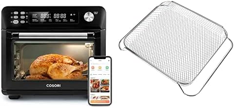 COSORI Horno tostador para freidora de aire, hornos de convección 12 en 1 y cesta de freidora de aire CTO-AB201-SUS