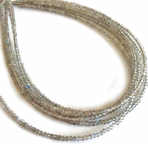 Labradorite 2mm micro-faceted rondelles pierre naturelle pour création DIY