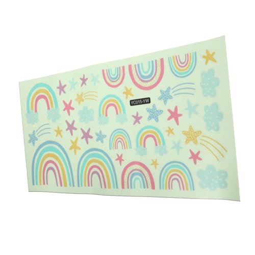 SKISUNO Autocollants Lumineux Nocturnes Arc-ciel Décalcomanies Phosphorescentes Pour Chambre Garçon Fille Autocollants De Plafond Adhésifs