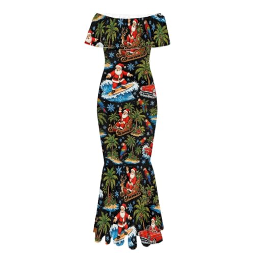 Image of Polynesian Dresses for Women Off Shoulder Maxi Dress Puletasi Samoan Dresses S-7XL