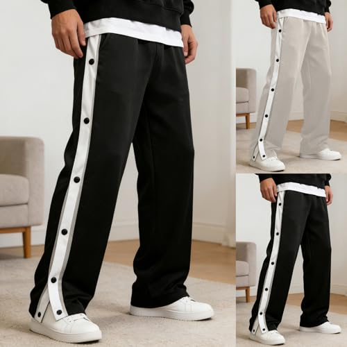 Pantalones de chándal con botones laterales en tejido premium cómodo 2
