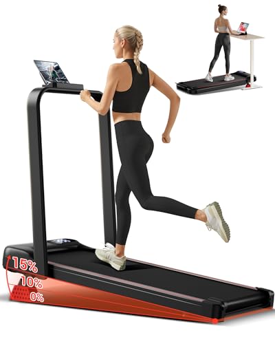 UMAY Tapis de Course Pliable Inclinable 15%, Tapis de Marche Pliable Inclinable 6 en 1 avec Moteur...