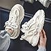 Men's Fashion Leather Lace Up Platform Sneakers Classic Round Toe Non-Slip Chunky Sport Shoes Tennis Driving Walking Shoes (White,8.5)