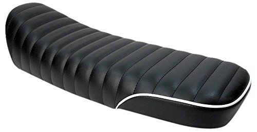 HEAVEN'S TW200/225用 フラットシート パイピングホワイト タックロール ブラック TW-BK-PWH-C