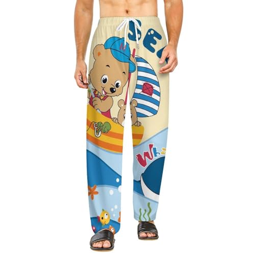 Bas de pyjama femme imprimé requin-ours en taille S avec poches