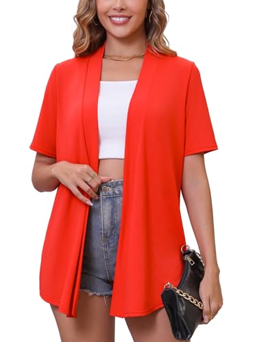 Image of Women's Lightweight Open Front Cardigans Casual Soft Drape Spring Summer Fall Cardigan S-3XL