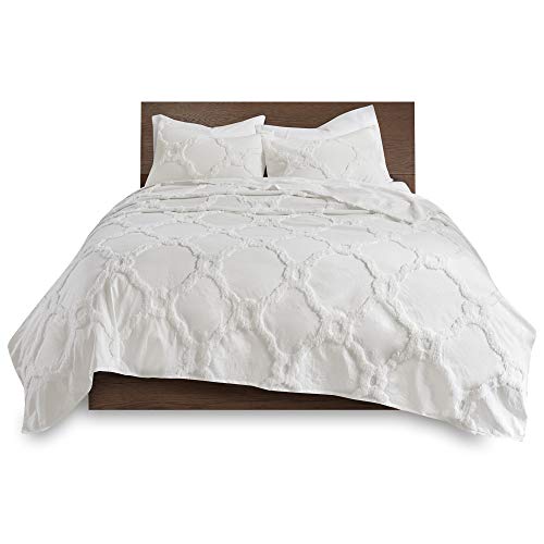 Madison Park Season, Lightweight, Breathable Coverlet Bedspread Bedding Set, Matching Shams, Full/Queen (90 In X 90 In), Pacey, Ogee Off White #TOP7
