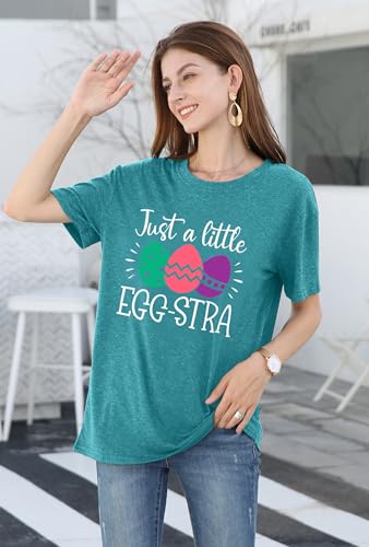 Image of Women Happy Easter T Shirt Bunny Rabbit Graphic T-Shirt Funny Letter Printed Shirts Short Sleeve Tops