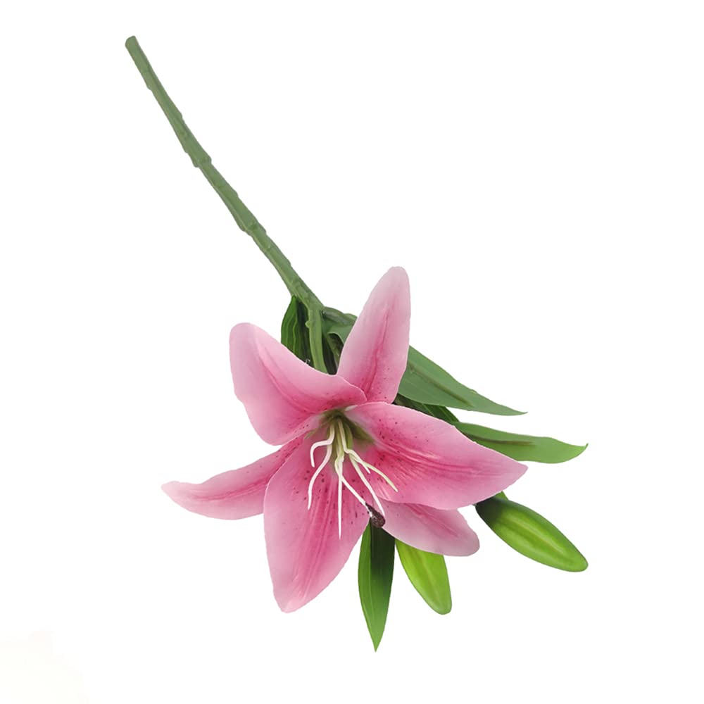 7 Stück künstliche Lilienblumen Künstliche Lilien Blumen für Zuhause Hochzeit Blumensträuße Zuhause Hotel Party Dekor Gräber Arrangement (rot)