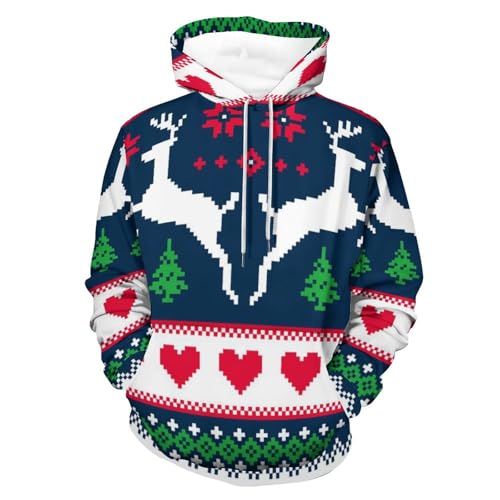 Sweats à capuche manche longue élan de Noël avec protection thermique