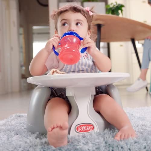 Nuby My Floor Seat - Portable Baby Chair with Soft Foam Cushion, Safety Harness, and High Back Design - 4+ Months - Gray by Nuby - Image 7