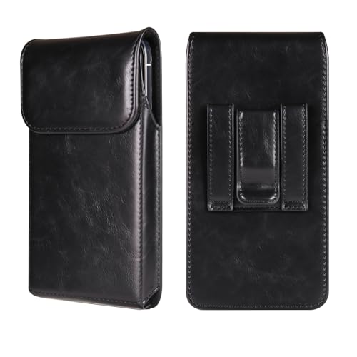 Funda para teléfono Funda de cuero con clip vertical Compatible with cinturón compatible con iPhone 16, 15, 14, 13, 12, 11 Pro y XR. Compatible con Galaxy S25, S24, S23, S22, S20 5G y S10e. Funda prot