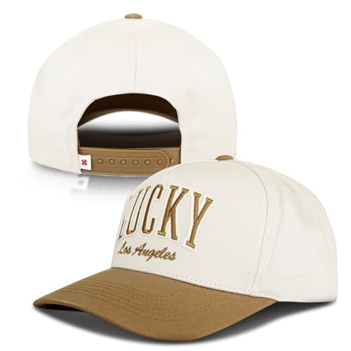 Image of Lucky Brand Snapback Hat | Adjustable | Baseball Cap | Retro | American Heritage | 5 Panel Design | Cotton Canvas