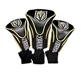 Team Golf NHL Las Vegas Golden Knights Contour Golf Club Headcovers (3 Count), Numbered 1, 3, & X, Fits Oversized Drivers, Utility, Rescue & Fairway Clubs, Velour Lined for Extra Club Protection