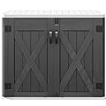 DWVO 35 Cu Ft Storage Shed with Unique X-Shaped Lockable Door, Outdoor Weatherproof Resin Shed Without Shelf for Waste Bins, Bicycles, Gardening & Lawn Equipment, Dark Gray