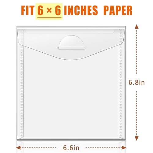 Image of tutata 6x6 Inch Scrapbook Storage, Scrap Storage with Lid, Plastic Sleeves for Holding Scrapbook Paper, Origami Paper, Cookie Stencil, Cardstock, 30 PCS