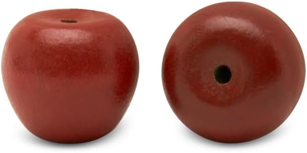 Woodpeckers Wood Cherry Apple 1 inch, Pack of 5 Faux Apples Decor Realistic for Vintage Red Apple Kitchen Décor and Accessories