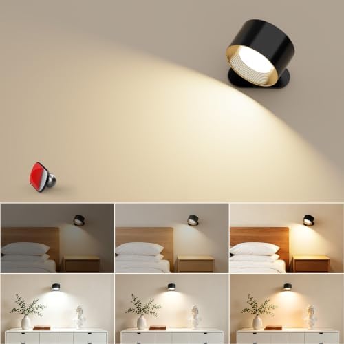 Coollamp LED Rechargeable Wall Lights, Black, 1 Pack