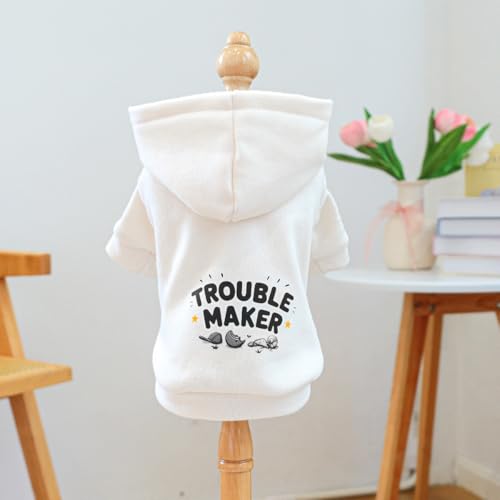 Disfraz con capucha para perros pequeños blanco talla Small miniatura 6