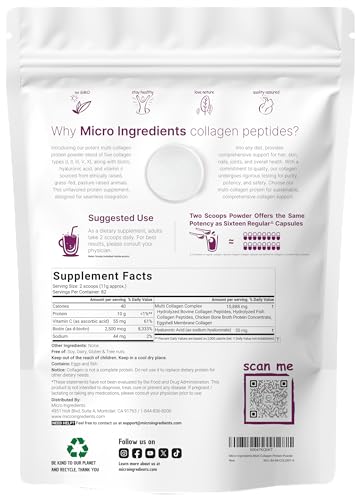 image for Micro Ingredients Multi Collagen Peptides Powder, 2lb – Hydrolyzed T