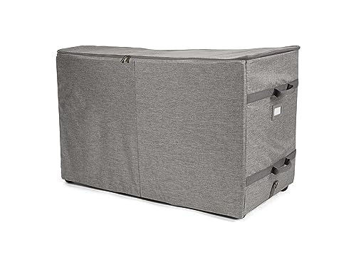 Covermates Keepsakes Rolling Structured Storage Bag, Heavy Duty 600D Polyester, Wheels for Easy Transport, ID Window, Dual Zipper Closure, Closet Garage Storage, Grey Heather