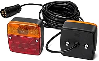 JMEST LEAD 2PCS 12V Trailer Tail Lights Waterproof Rear Brake Lights Indicator Lights with License Plate Lamp, with 7.5m Cable 7 pin Trailer Plug For Trailer Camper Van Truck