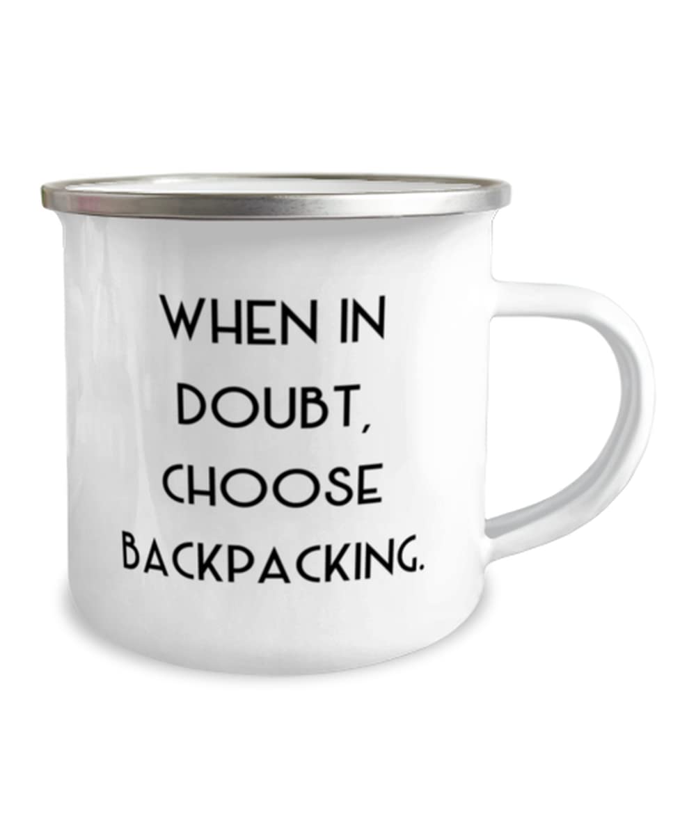 Backpacking for Men Women, Backpacking Because Stabbing People is Wrong, Motivational Backpacking Braided Leather Bracelet, from