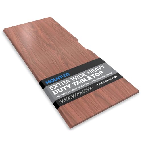 Mount-It! Wide Sit-Stand Desk Tabletop in Hazelnut