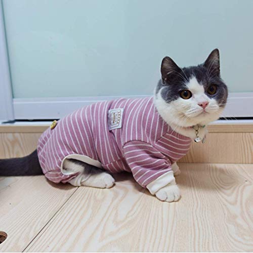 Kyeese Dog Pjs Stretchable Dog Jumpsuit 4 Legs Strip Dog Pajamas Pet Puppy Apparel #TOP4