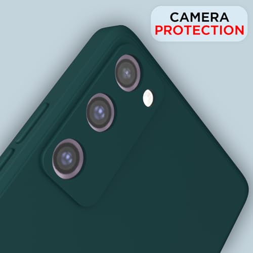 Image of Outlouders Back Cover for Samsung Galaxy S20 FE 5G | Camera Protection | Durable Soft Matte Silicone Bumper Case (Green)
