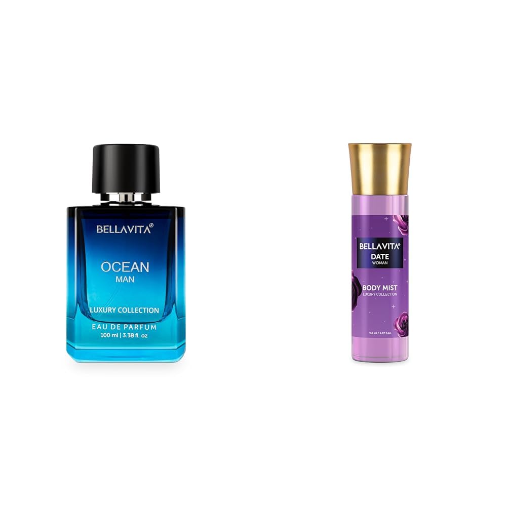 Bella Vita Luxury Men Ocean Aquatic Eau De Parfum With Marine Orchid & Musklong Lasting Fresh Citrusy & Woody Fragrance Scent Liquid 100 Ml Date Women Body Spray Mist Perfume