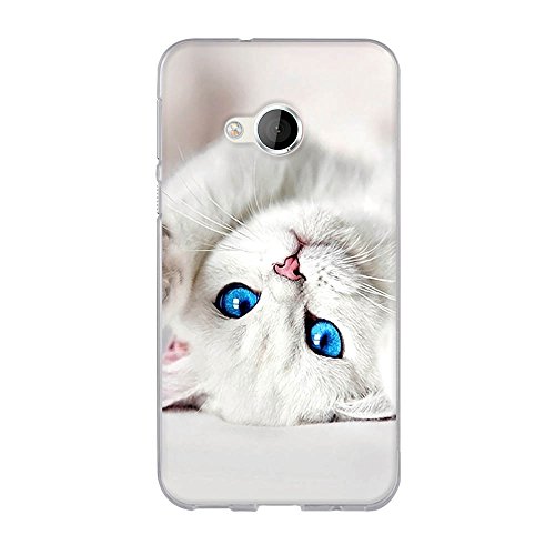 FUBAODA Funda para HTC U Play 5.2 Dibujo de Lindo Gatito Blanco,Silicona TPU, Flexible, Funda para HTC U Play