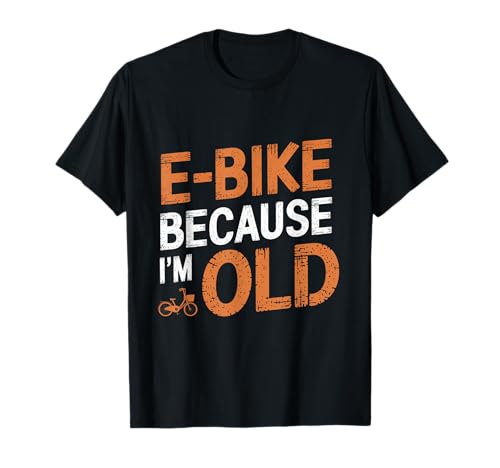 Bicicletta elettrica vintage perché sono vecchia Una delle citazioni divertenti sulla bici elettrica Maglietta