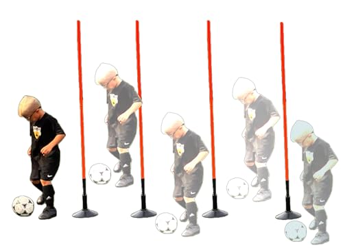Freshnewlooks Set of 4 Agility Poles with Carry Bag - Football Goalie Training Set - Soccer Goalie Training Set - Football Goalie Training Set for Boys and Girls