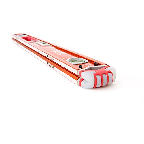 Swanson Tool Co SVB24M 24 inch Savage Magnetic Annodized Aluminum Box Beam Level with Gelshock End Caps and 3 Bubble Vials for 0°/90°/45° Measurements—Contractor Series thumbnail 2