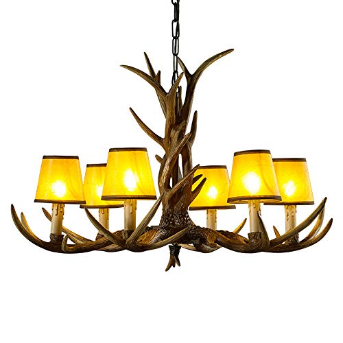 Lustre bois de cerf salon rétro suspension vintage luxe