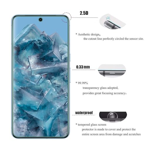 Image of AOKUMA Screen Protector for Google Pixel 8 Pro Tempered Glass, 2 Pieces, Glass Compatible with Pixel 8 Pro Screen Protector, Premium Glass Film with 9H Hardness, Anti-Scratch, Shatterproof, Anti-Oil
