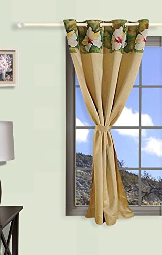 Image of Swayam 80% Blackout Polyester Window Curtain for Living Room & Bedroom | 5 Feet | Room Darkening Curtain with Eyelets | Pack of 1 | Solid Design - Beige
