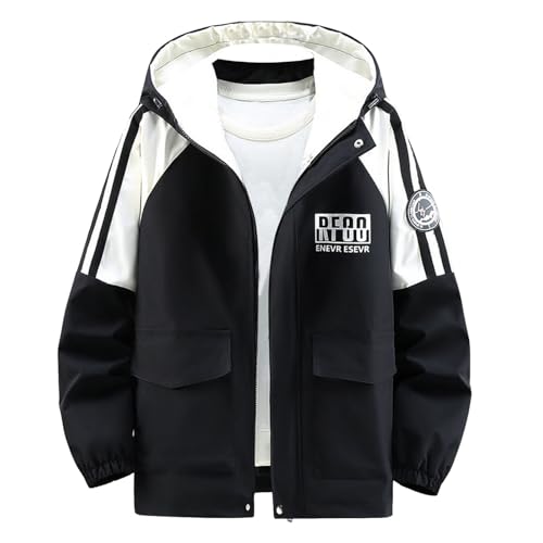 Male Windbreaker Jackets Youth Korea Print Casual Loose Coat Spring Autumn Sports Tops Zip Up Comfortable Sportswear