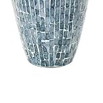Deco 79 Mother of Pearl Shell Handmade Mosaic Inspired Vase, 8" x 8" x 19", Blue - Image 4