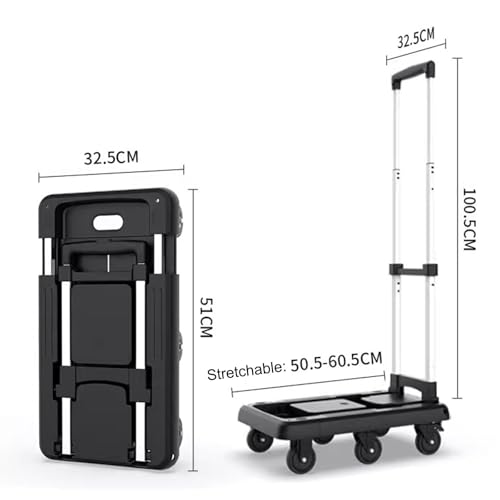 Carro plegable portátil para transporte, negro miniatura 7