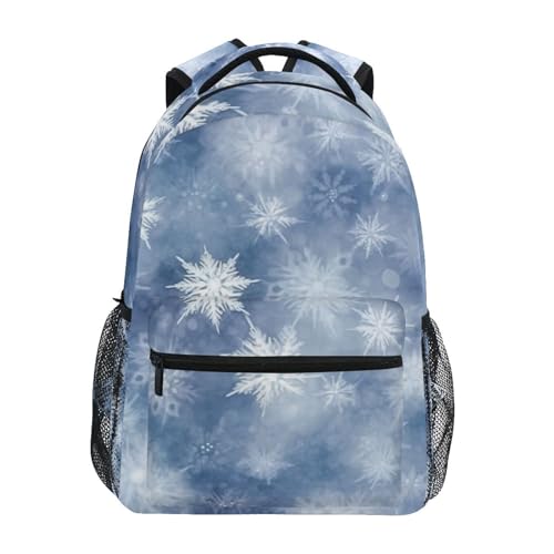 Sac à dos bleu flocon de neige SKYSHU étanche pour ordinateur 16 pouces idéal voyage